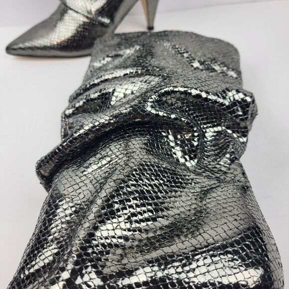 Marc Fisher LTD Boots Paityn Slouch Pointed Toe Shiny Metallic Size 6.5M - Picture 3 of 13